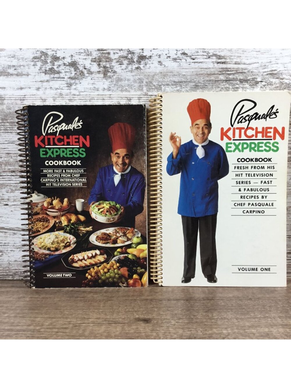 Pasquales Kitchen Express Cookbooks Vol 1 & 2 Spiral-Bound Chef Pasquale Carpino